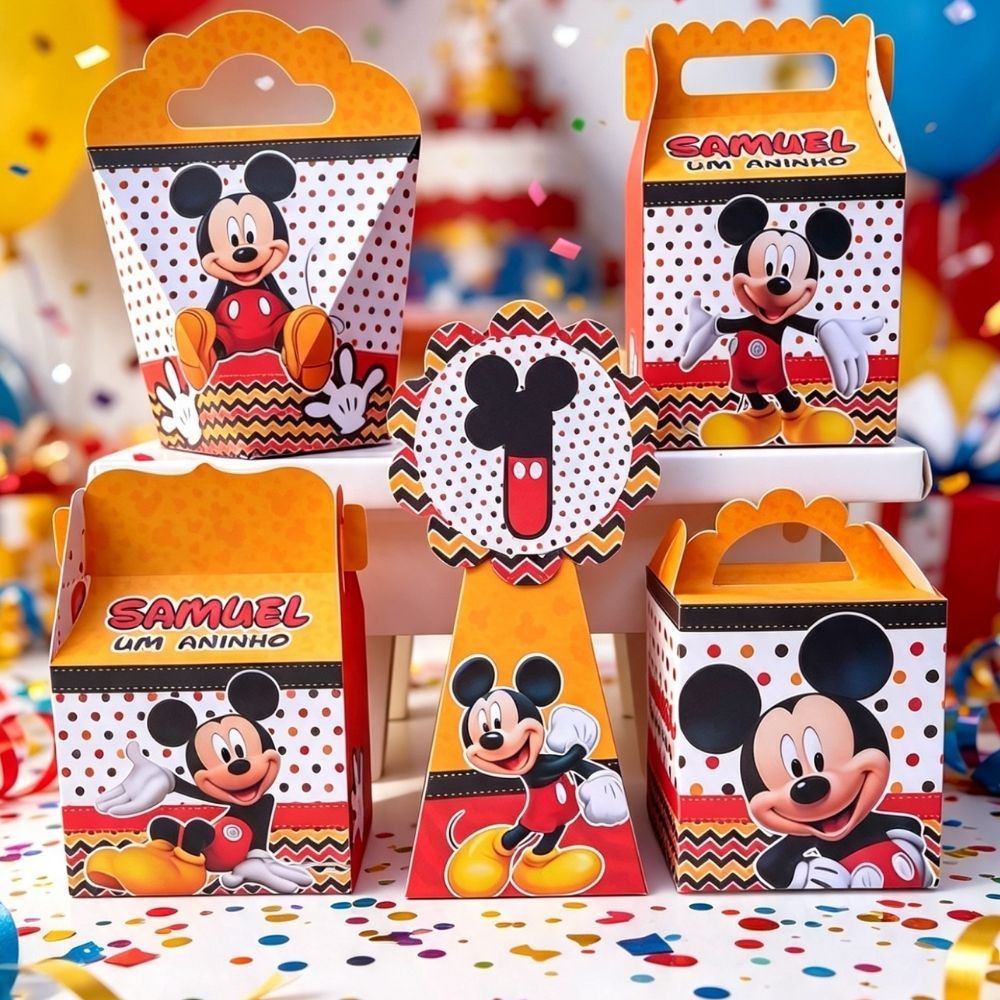 Kit Festa Caixinhas MICKEY  lembrancinhas personalizadas para aniversario infantil decoração mimos