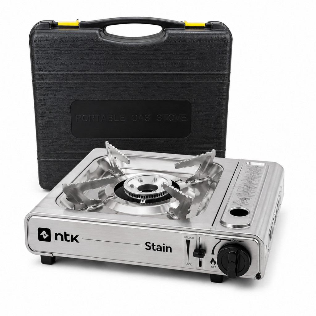 Fogareiro Portátil Inox NTK Stain P5 P13 Ignição Piezo