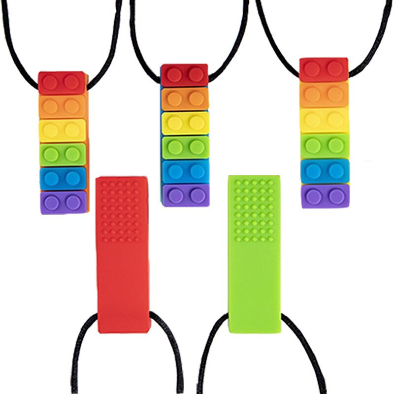 Colar Mordedor Sensorial Colar Bebê Silicone Ferramentas De Mastigar Terapia Criança Brinquedo Chewy