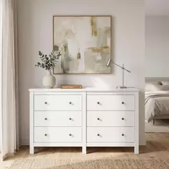 Cômoda Maggiore 6 Gavetas MDF-MDP Puxador Metálico Branco Móveis Lopas