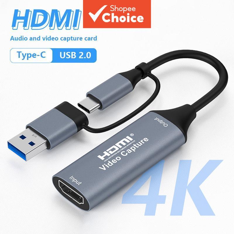 Placa De Captura De Vídeo 4K USB-C E 2.0 1080P HDMI Para Type Grabber Câmera De 