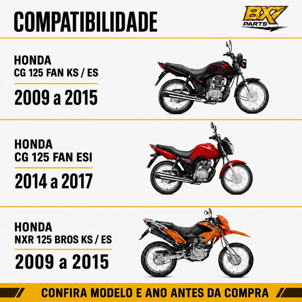 Kit Motor Cilindro Pistão Anéis Corami CG 125 Fan 2009 a 2017 NXR Bros 125 2009 a 2015 — imagem 2 de 2