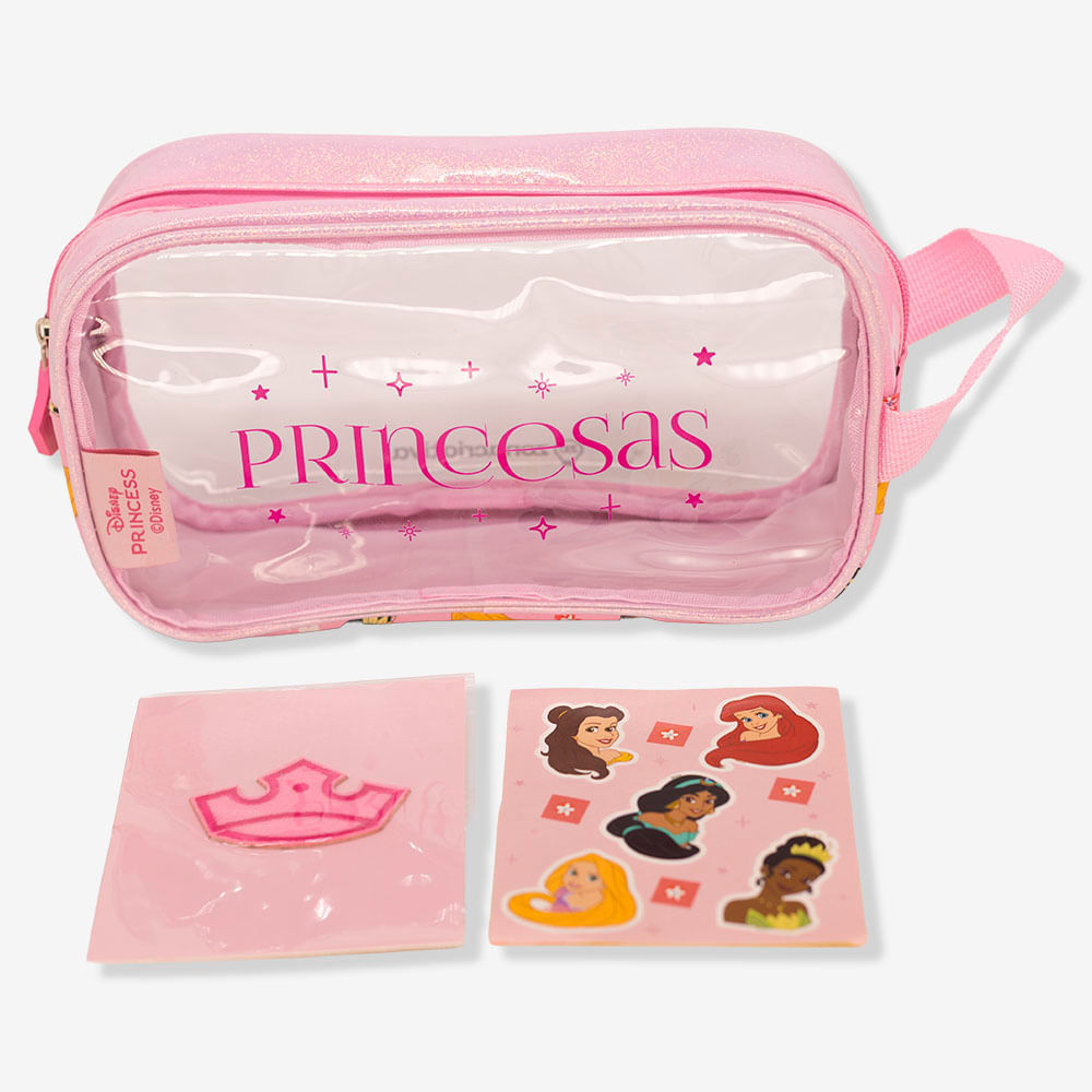 Necessaire com Adesivos Princesas - Disney