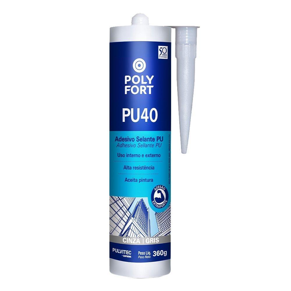 Adesivo Selante Polyfort PU40 Multiuso Cinza 360g Nacional