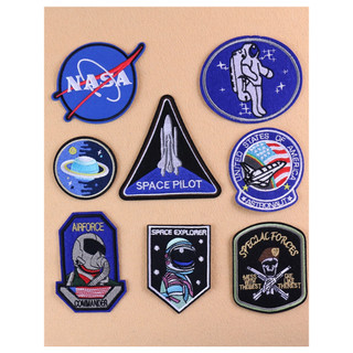 Espaço espaço pano remendo remendo roupas decalque remendo buraco bordado pequeno NASA espaço avião foguete pudim