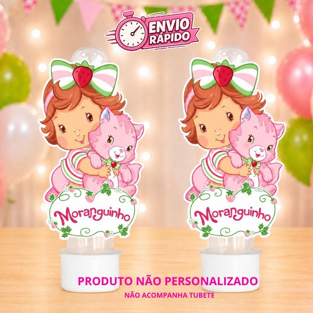 Apliques 3D para Tubetes Moranguinho Baby- festa infantil - lembrancinhas personalizadas-tags para tubetes