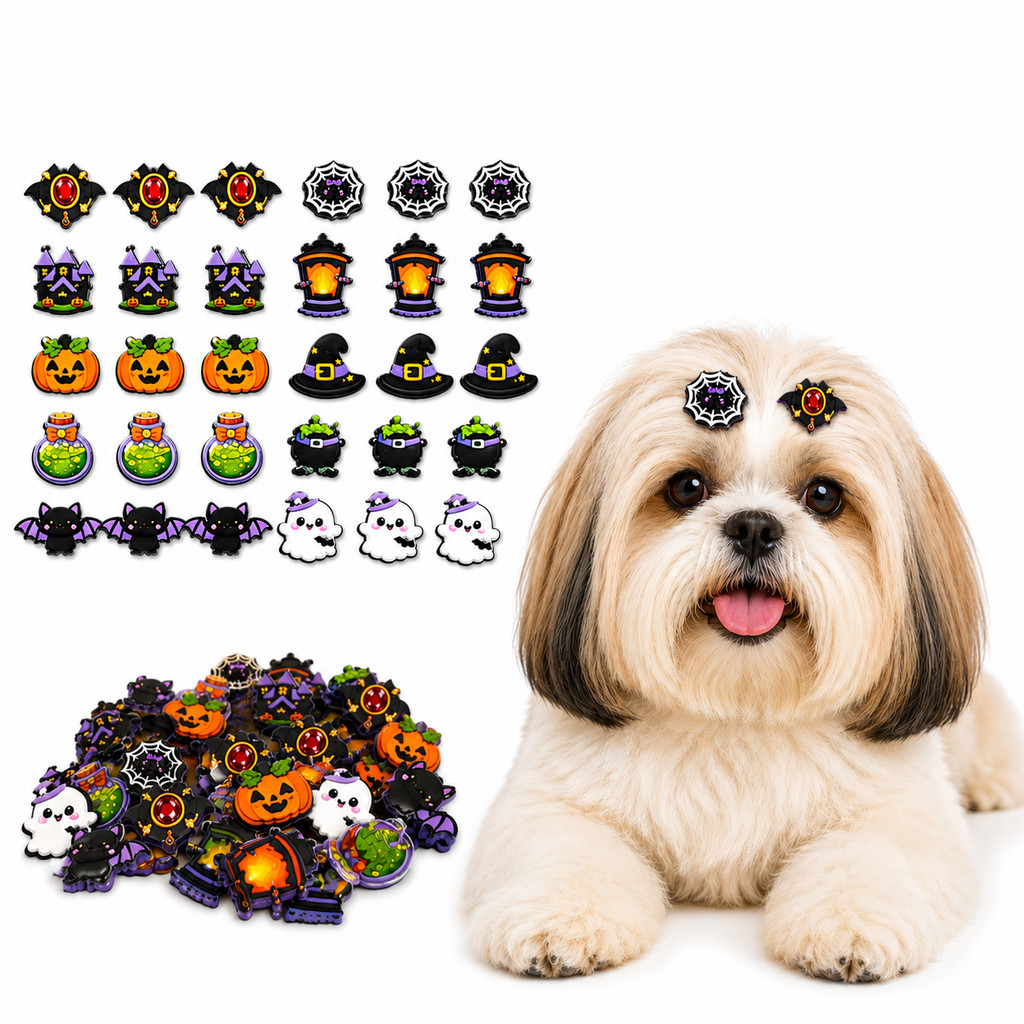 200 Adesivos Halloween Encantado EVAPet Shop Cão Banho eTosa