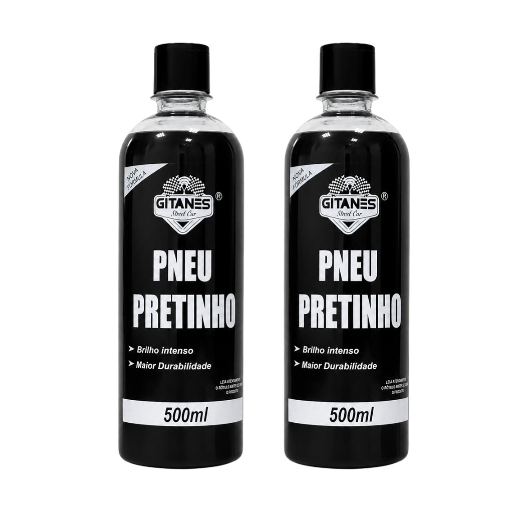Kit 2 Pretinho Para Pneu Automotivo 500ml