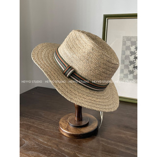 Chapéu de palha estilo férias francesas feminino primavera verão viagem beira-mar praia chapéu superior colorido listrad