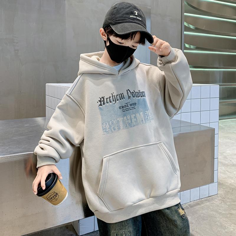 Meninos de manga comprida camiseta moletom primavera outono estilo 2026 novo estilo crianças com capuz topo bonito menin