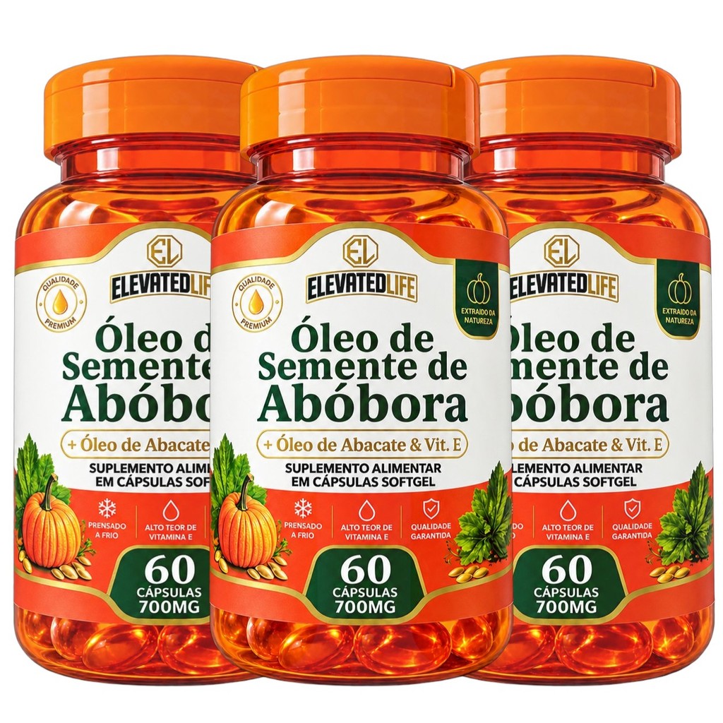 Óleo de Semente de Abóbora + Óleo de Abacate com Vitamina E 700mg - 60 Cápsulas