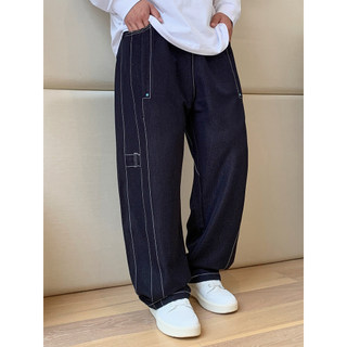 THE PANG Street Wear Plus Size roupas masculinas gordura primavera outono solto Jeans retos calças drapeadas masculinas 