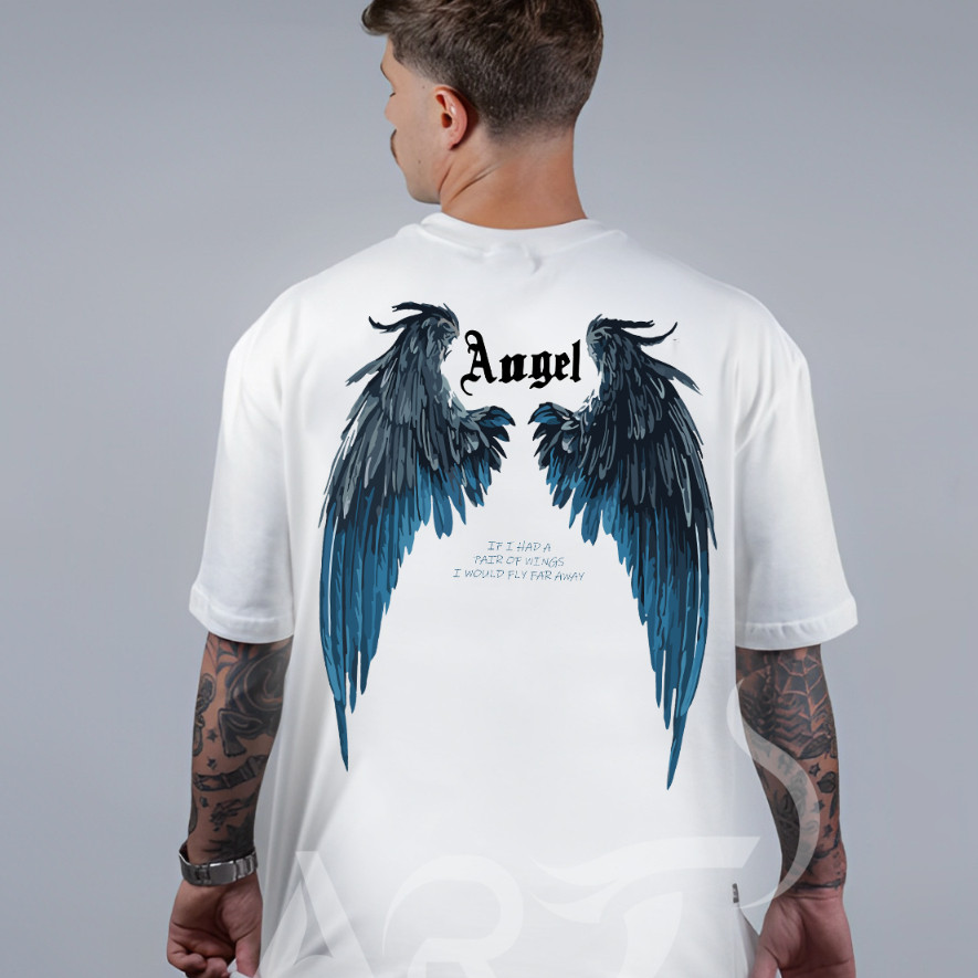 Camiseta Masculina Blusa Streetwear 100% algodão T-shirt Oversized Angel Unissex