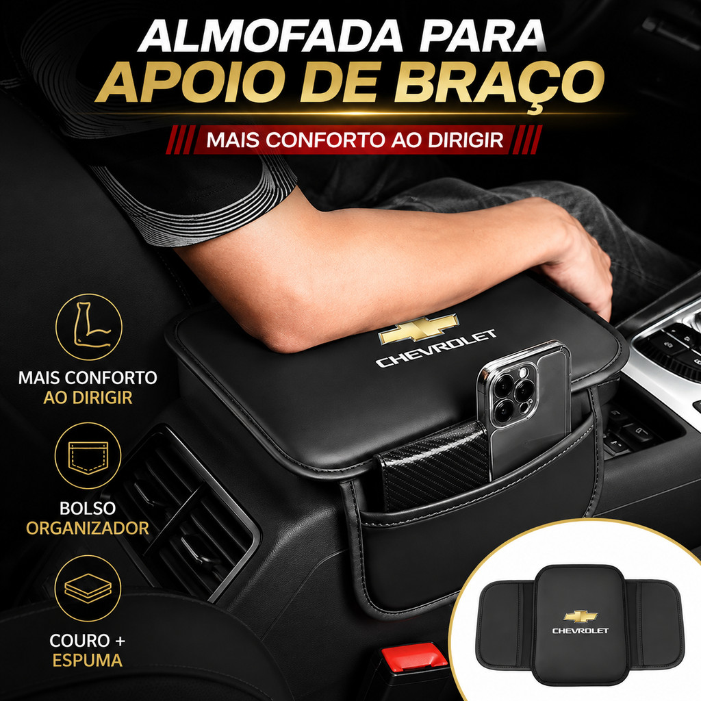 Almofada Acolchoada De Apoio De Braço Para Carro Chevrolet Tracker RS Spin Activ7 Cruze Sport6 Montana Premier S10 Z71 T