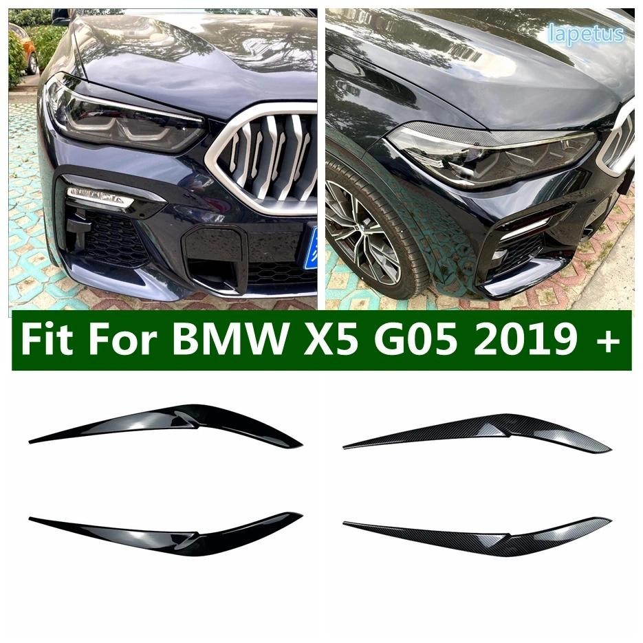 Cabeça Dianteira Luz De Nevoeiro Decoração Quadro Capa Guarnição Apto Para BMW X5 G05 2019-2022 ABS Fibra Carbono/Preto 