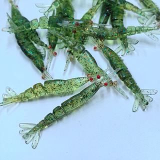 Dupladuoyu 20 Peças Isca de Pesca de Camarão Macia 40mm/50mm Silicone Multiarticulada Equipamento Artificial Macio