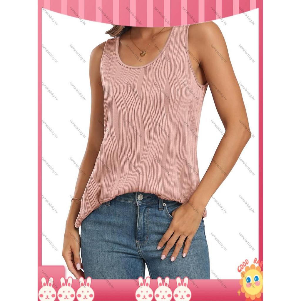 [T Rápido] Regatas Femininas Elegantes De Negócios Casuais De Verão Sem Mangas Blusas Modernas Camisas De Trabalho Fluid