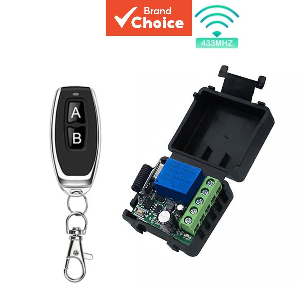 Interruptor de Controle Remoto Sem Fio AXUS 433MHz DC12V 10A Receptor de Relé RF 2CH Chaveiro Trava Eletromagnética