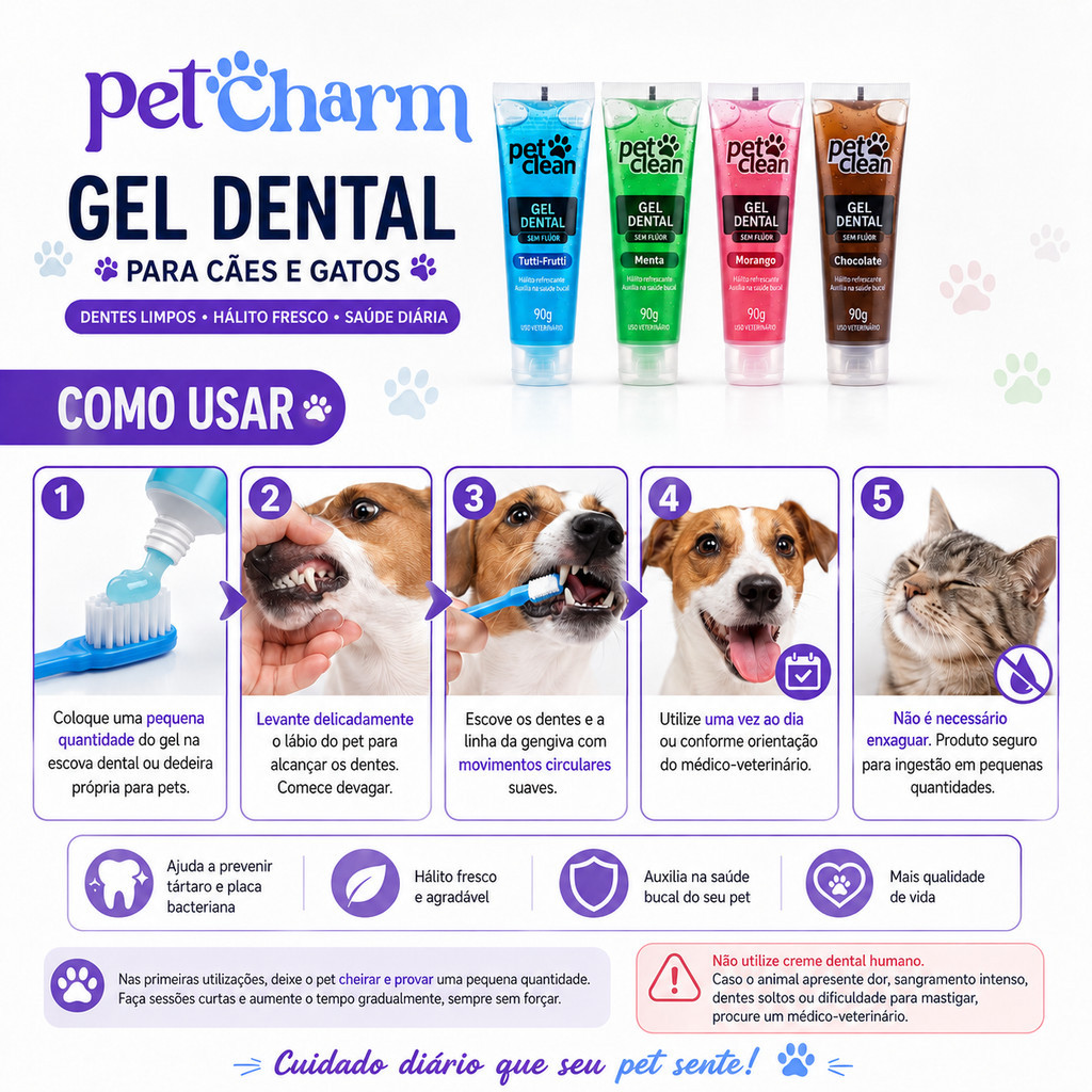 Gel Dental Pasta De Dente Para Cachorro 90g Pet Clean Hálito Refrescante · foto 2