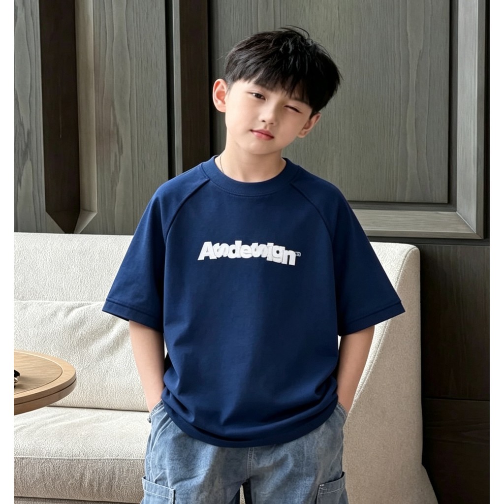 Meninos roupas de verão listrado letras de manga curta gelo camiseta crianças All-Match meia manga na moda