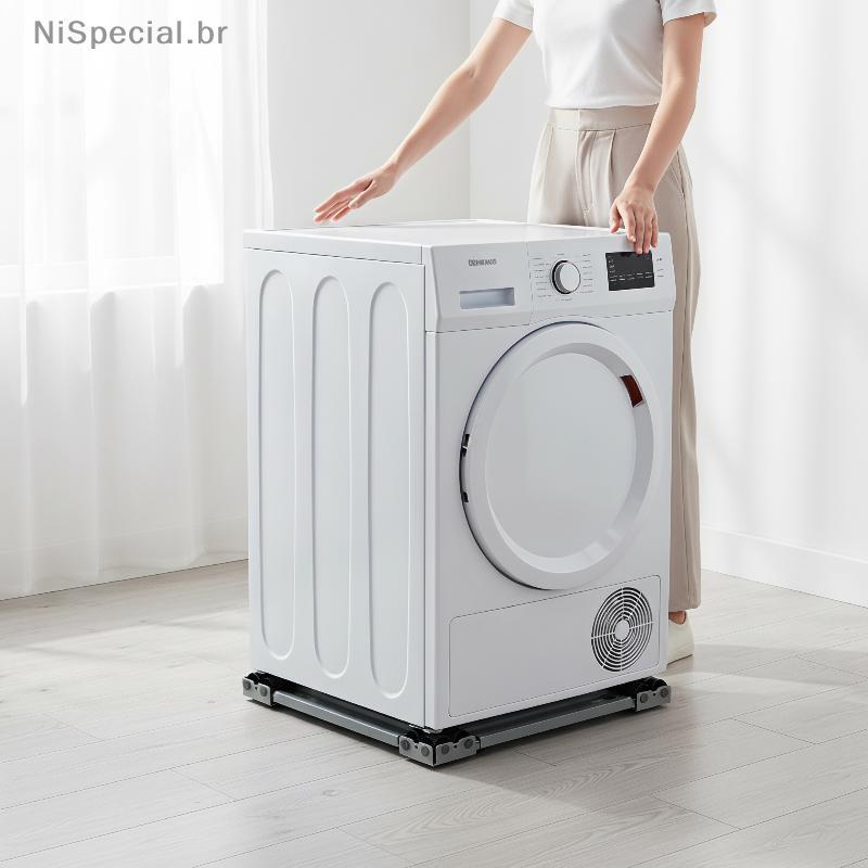 [Nis] Suporte Móvel Para Eletrodomésticos Com Rodas Base Resistente Ajustável Máquina De Lavar Geladeira Uso Doméstico [