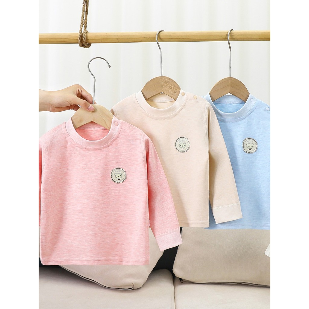200g algodão penteado ~ classe a desossado crianças roupas de outono de uma peça camisola do bebê meninos camisa de fund