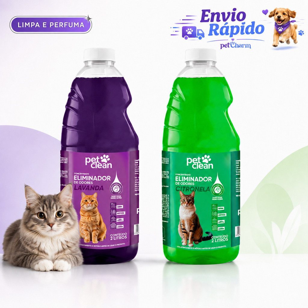 Neutralizador de Odor Limpador de Uso Geral Para Gatos Pet Shop Pet Clean  2 L