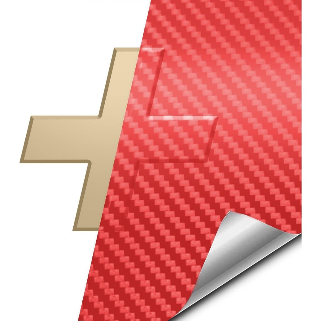 VViViD Auto Emblem Car Wrap Vinil , Fibra De Carbono Vermelha , Compatível Com Logotipo Chevy Bowtie 11.8 Polegadas x 4 