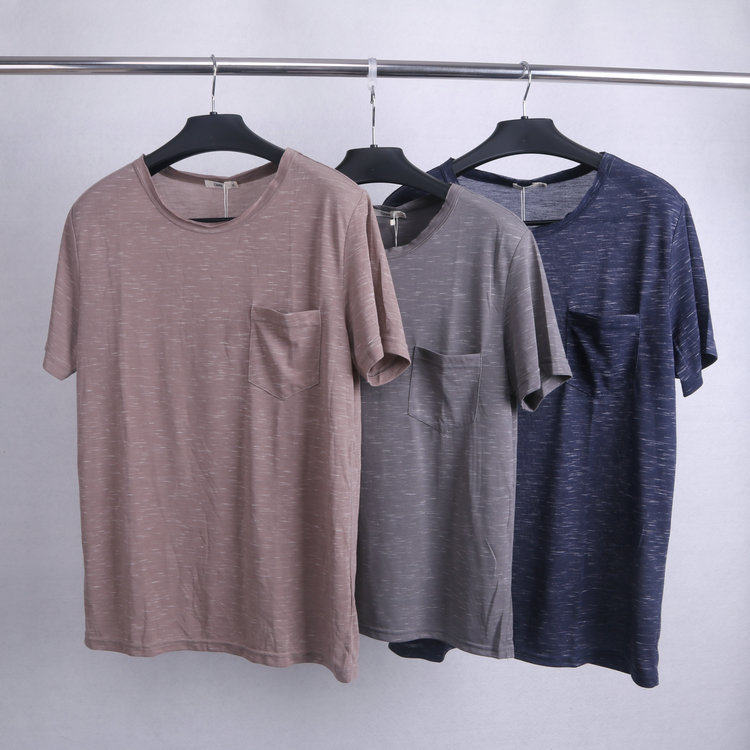 Único em torno do pescoço verão estilo fino transpiração de secagem rápida masculina Casual meia manga camiseta versão c