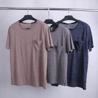Único em torno do pescoço verão estilo fino transpiração de secagem rápida masculina Casual meia manga camiseta versão c