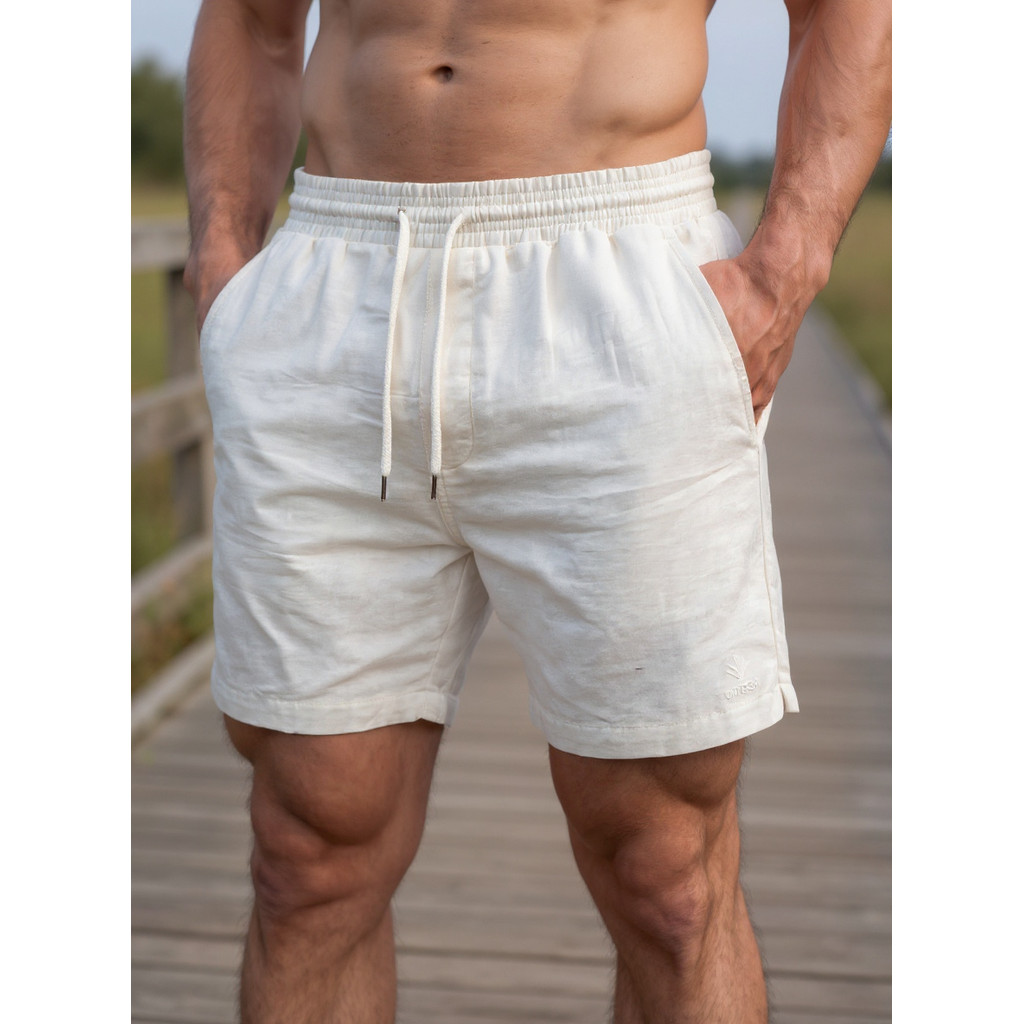Kit 2 Bermudas Masculinas Linho Elastano Praiana Confortável Verão — Magazine NP