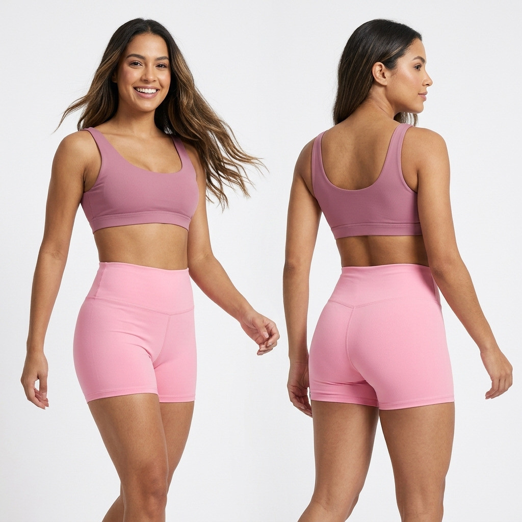 Kit 2 Short Feminino Fitness Suplex Cós Alto Curto Estampado Treino Academia Moda Fit