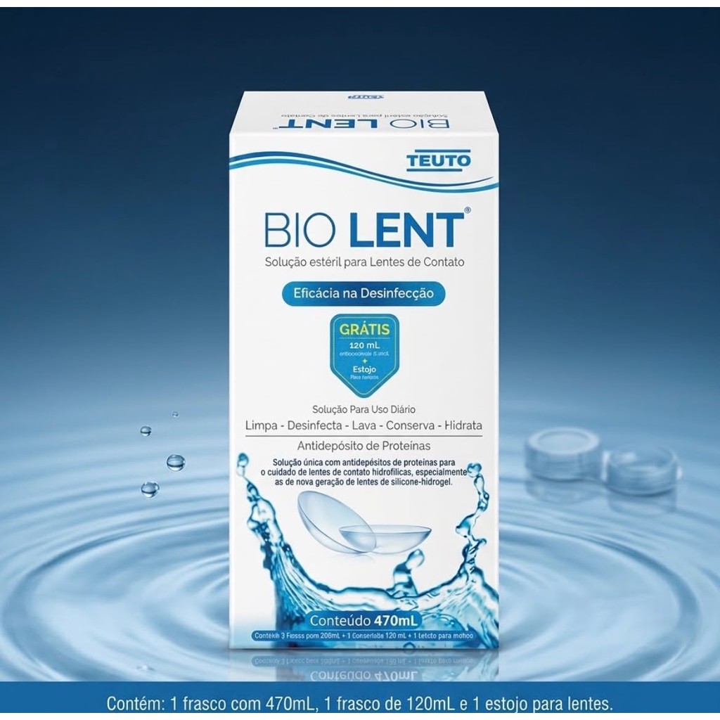 BIO LENT  KIT FRASCO 350ML FRASCO 120ML LIMPEZA DE LENTES DE CONTATO