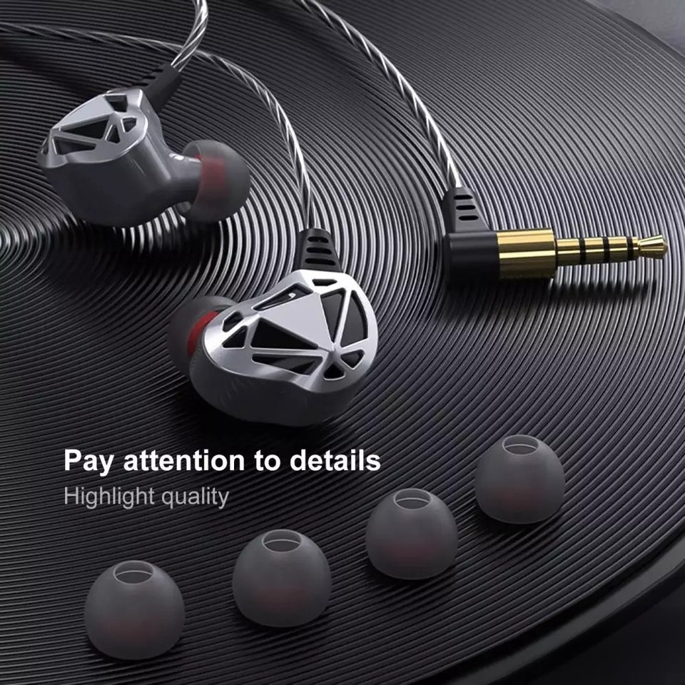 Fones de ouvido intra-auriculares QKZ AK7, com graves de alta fidelidade, cancelamento de ruído e microfone de 3,5 mm.