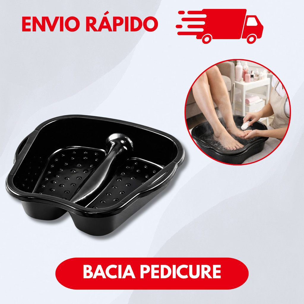 Bacia pedicure preta alta qualidade relaxamento pé massageadora limpeza