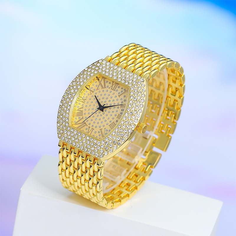 RelóGio Feminino, RelóGio Feminino Com Mostrador Grande De Diamante Completo, RelóGio Feminino Estilo Romano RelóGio De 