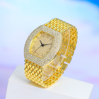 RelóGio Feminino, RelóGio Feminino Com Mostrador Grande De Diamante Completo, RelóGio Feminino Estilo Romano RelóGio De 