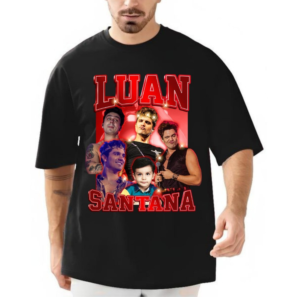 [Camiseta Premium em Algodão Puro]TT  Oversized Luan Santana Unisex Streetwear e SUEDINE PREMIUM Estampada