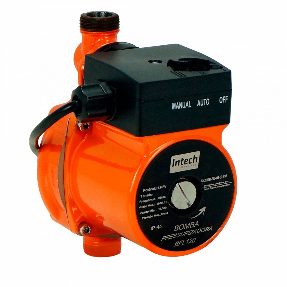 Bomba pressurizadora 120 watts 1600 L/H - BFL120 - Intech Machine