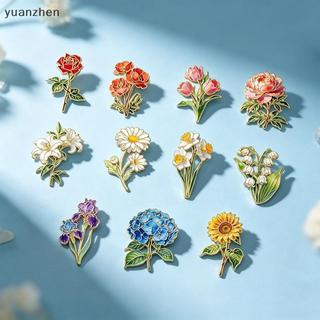 Esmalte Sortido Broches De Flores Botânicas , Moda Elegante , Alfinetes De Lapela De Plantas Para Uso Diário , Roupa De 