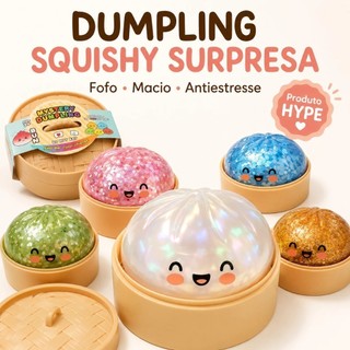 Squishy Bolinho Baozi Glitter Caixa Misteriosa Brinquedo Antiestresse Sensorial Kawaii Presente Criativo Fofo