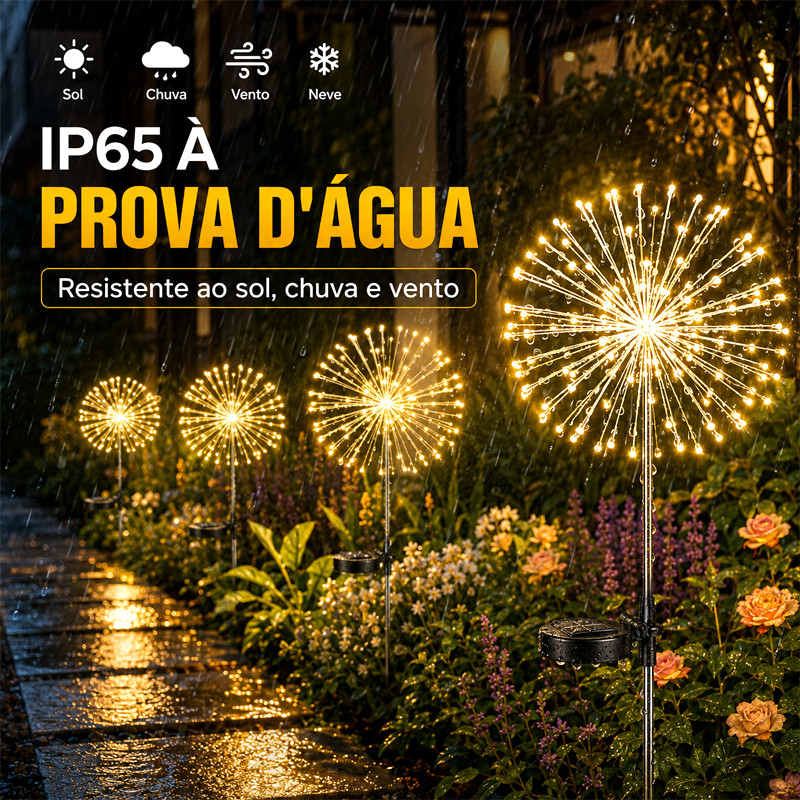 Luz de Natal Solar 120 LEDs para Jardim Decoração Tipo Fogos de Artifício — imagem 2 de 2
