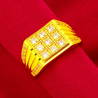 Anel quadrado masculino de ouro areia do Vietnã joias moda Indonésia anel quadrado
