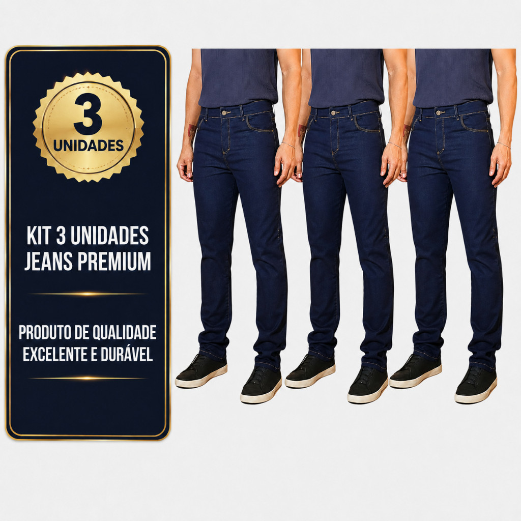 KIT Jeans Premium Para Trabalho Reforçada Durável Resistente Envio Imediato