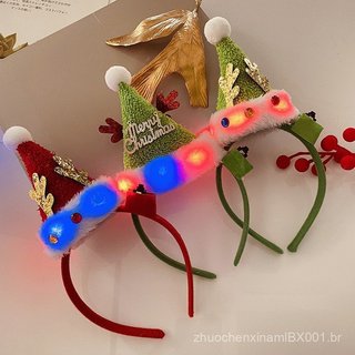 Tiara de Natal luminosa, acessório de festa, presente infantil, artigos de Natal, tiara e presilha de cabelo 8.29 UBGT