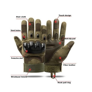Luvas Táticas para Moto com Proteção – Par de Luvas Esportivas para Motociclista, Ciclismo, Trilha e Outdoor
