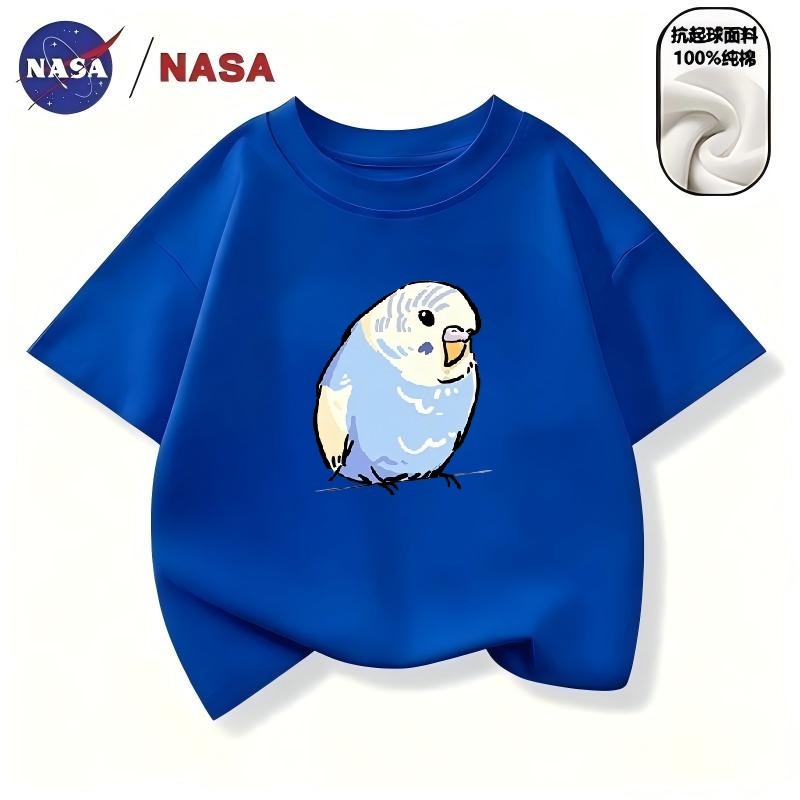 NASA Co-Branded Crianças Camiseta de Manga Curta Meninos Meninas Verão Bonito Dos Desenhos Animados Japonês Puro Algodão