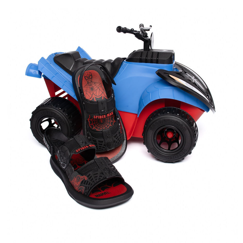 Sandália Infantil Grendene Homem-Aranha Preto/Vermelho