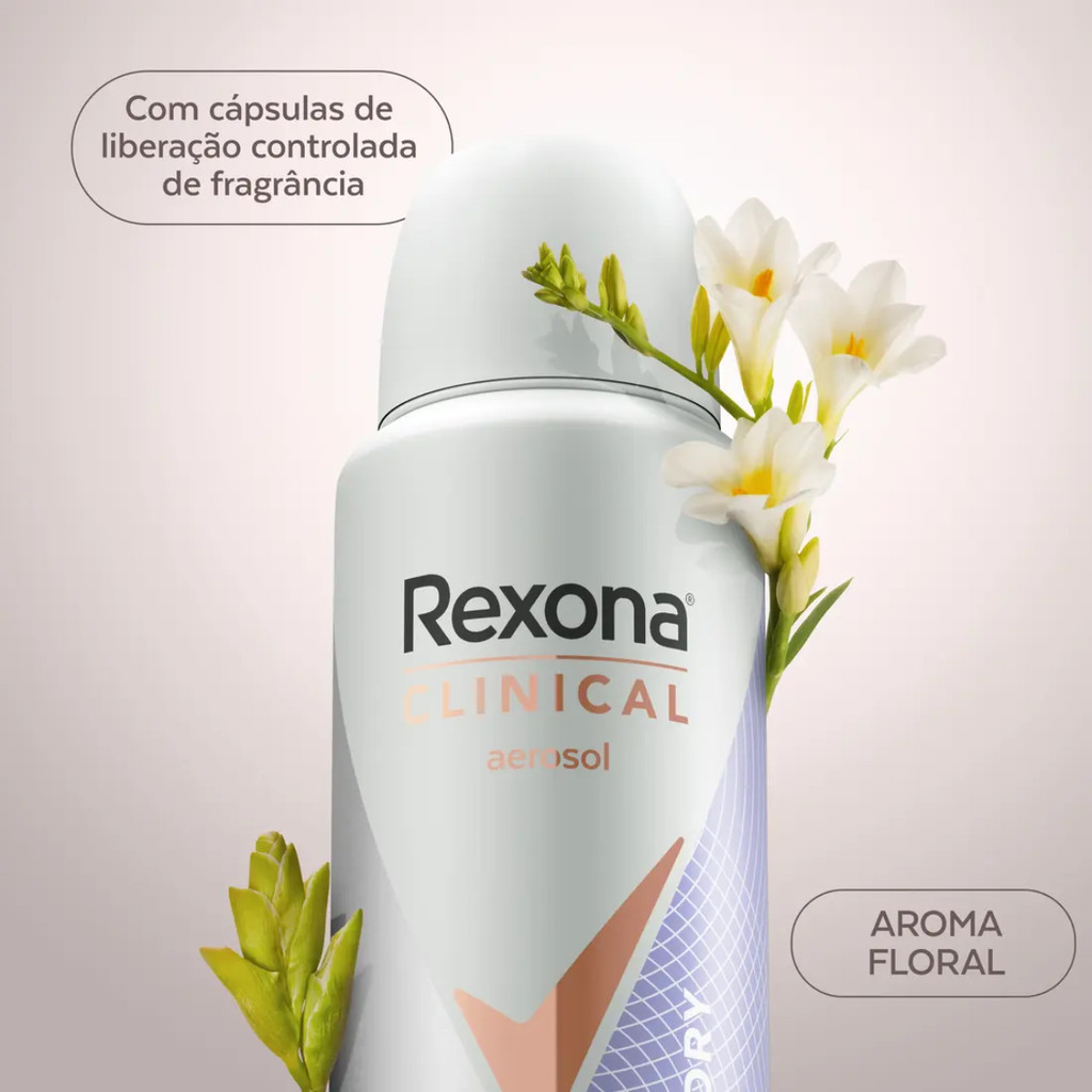 Rexona Clinical Antitranspirante Aerossol Extra Dry 150ml — imagem 2 de 2