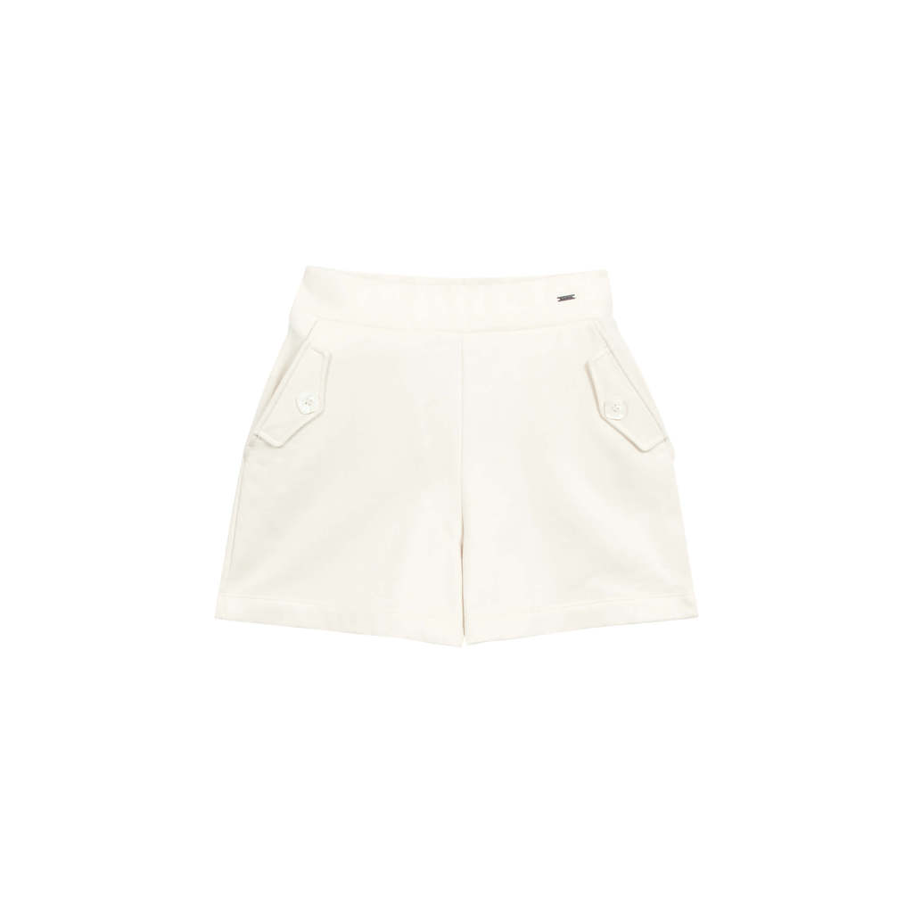 Short Feminino Em Moletom Marialícia Bege · foto 2